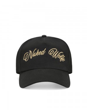 Caps Naked Wolfe Signature Unconstructed Cap Black/Gold | PJUOHG079