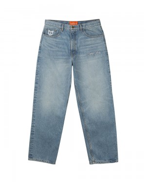 Denim Naked Wolfe Signature Baggy Denim Light Blue | RBXUZQ231