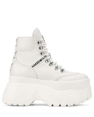 Icons Naked Wolfe Spike White Leather | AXYFBZ504