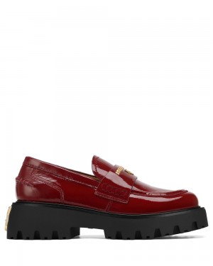 Loafers Naked Wolfe Flawed Burgundy Crinkle Patent Leather | QNOFZD659