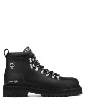 Μποτεσ Naked Wolfe Bear Black Leather | JKFHUB793