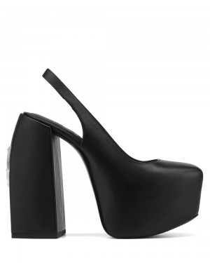 Τακούνια Naked Wolfe Loyal Black Leather | TJKDWO401