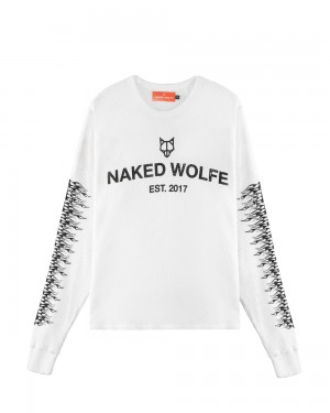 Φούτερ Naked Wolfe Naked Wolfe Thermal White | XFAQDK427