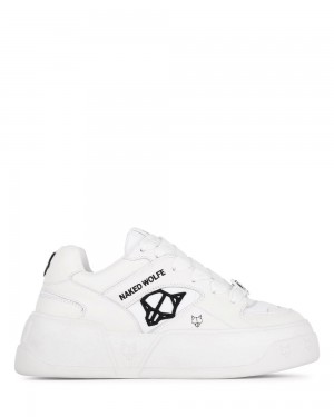 Αθλητικα Παπουτσια Naked Wolfe Crash White Cow Leather | VKYDMX963